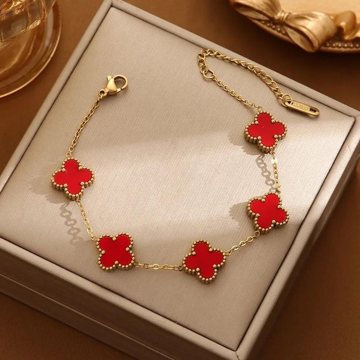 💎PULSERA TRÉBOL VAN CLEEF Y CAJA DE REGALO🌟