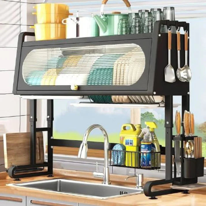 🧼 ESCURRIDOR DE PLATOS PARA COCINA CON TAPA 🍽️