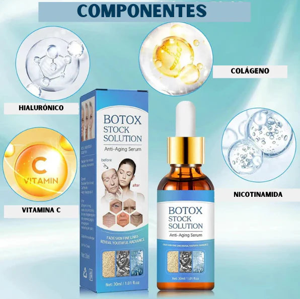🧴BOTOX STOCK SOLUTION – SÉRUM ANTIEDAD REAFIRMANTE PARA UNA PIEL RADIANTE PROMOCIÓN 2 X 1 🎉