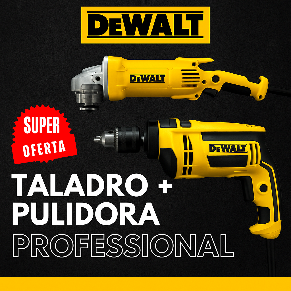 🔧 COMBO TALADRO + PULIDORA DeWALT 🔨