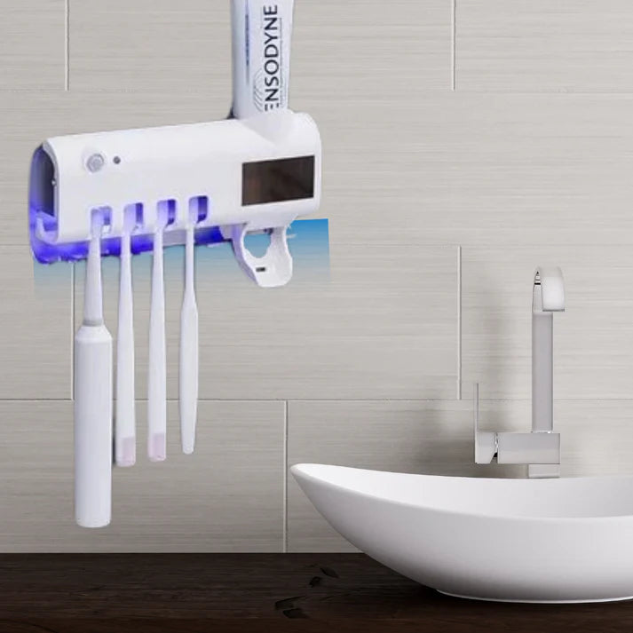 🦷✨ ESTERILIZADOR UV PARA CEPILLO + DISPENSADOR DE CREMA DENTAL 3 EN 1 EXCLUSIVE® ✨🦷