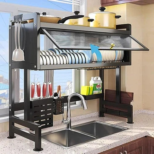 🧼 ESCURRIDOR DE PLATOS PARA COCINA CON TAPA 🍽️
