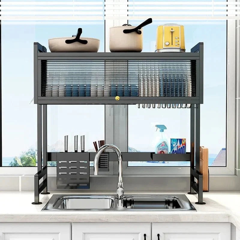 🧼 ESCURRIDOR DE PLATOS PARA COCINA CON TAPA 🍽️
