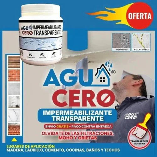 IMPERMEABILIZANTE TRANSPARENTE AGUA CERO 500 ML + 250 ML GRATIS 🖌