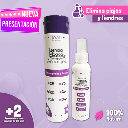 ✨ KIT TRATAMIENTO ANTIPIOJOS ESENCIA MÁGICA CON PEINE 💫