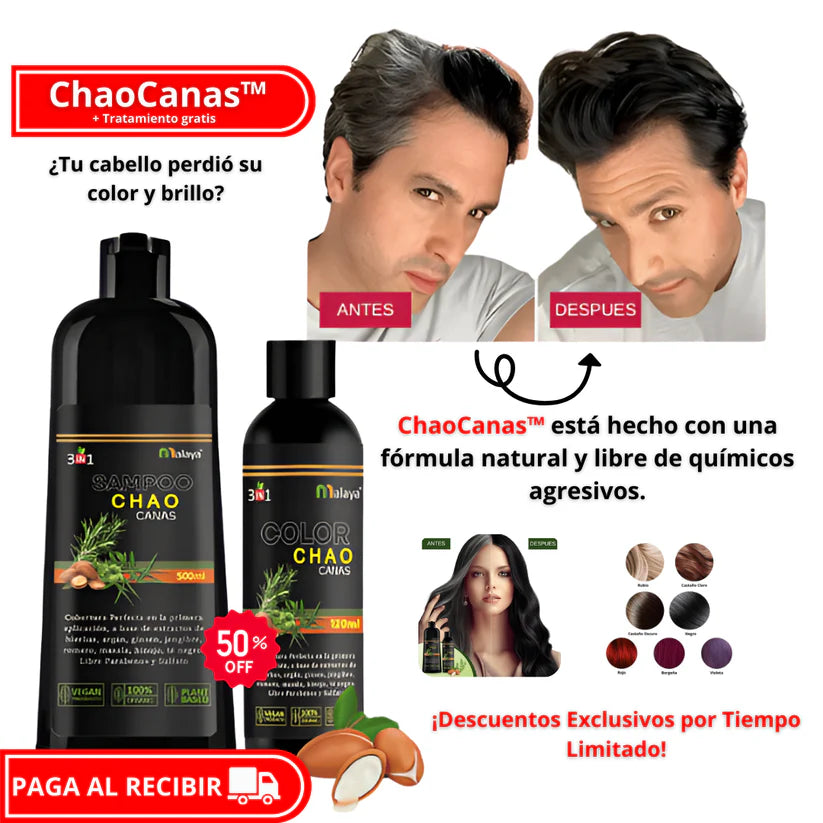 ¡🚨OFERTA ESPECIAL🚨! SHAMPOO CHAOCANAS™ + TRATAMIENTO GRATIS!