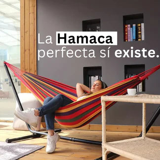 🏕️   HAMACA PORTÁTIL + SOPORTE METÁLICO 🧱 + TULA DE TRANSPORTE 🎒