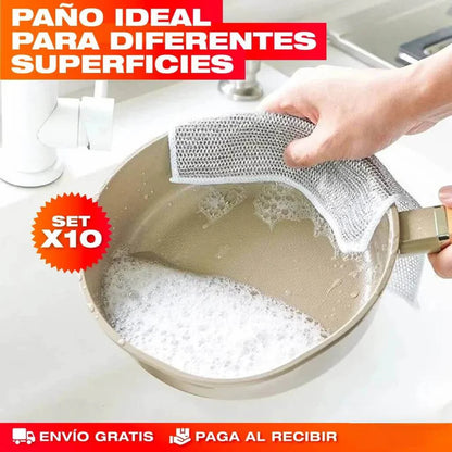 🧽 PAÑOS MÁGICOS DE LIMPIEZA *10 UND CAP DOBLE 🧼